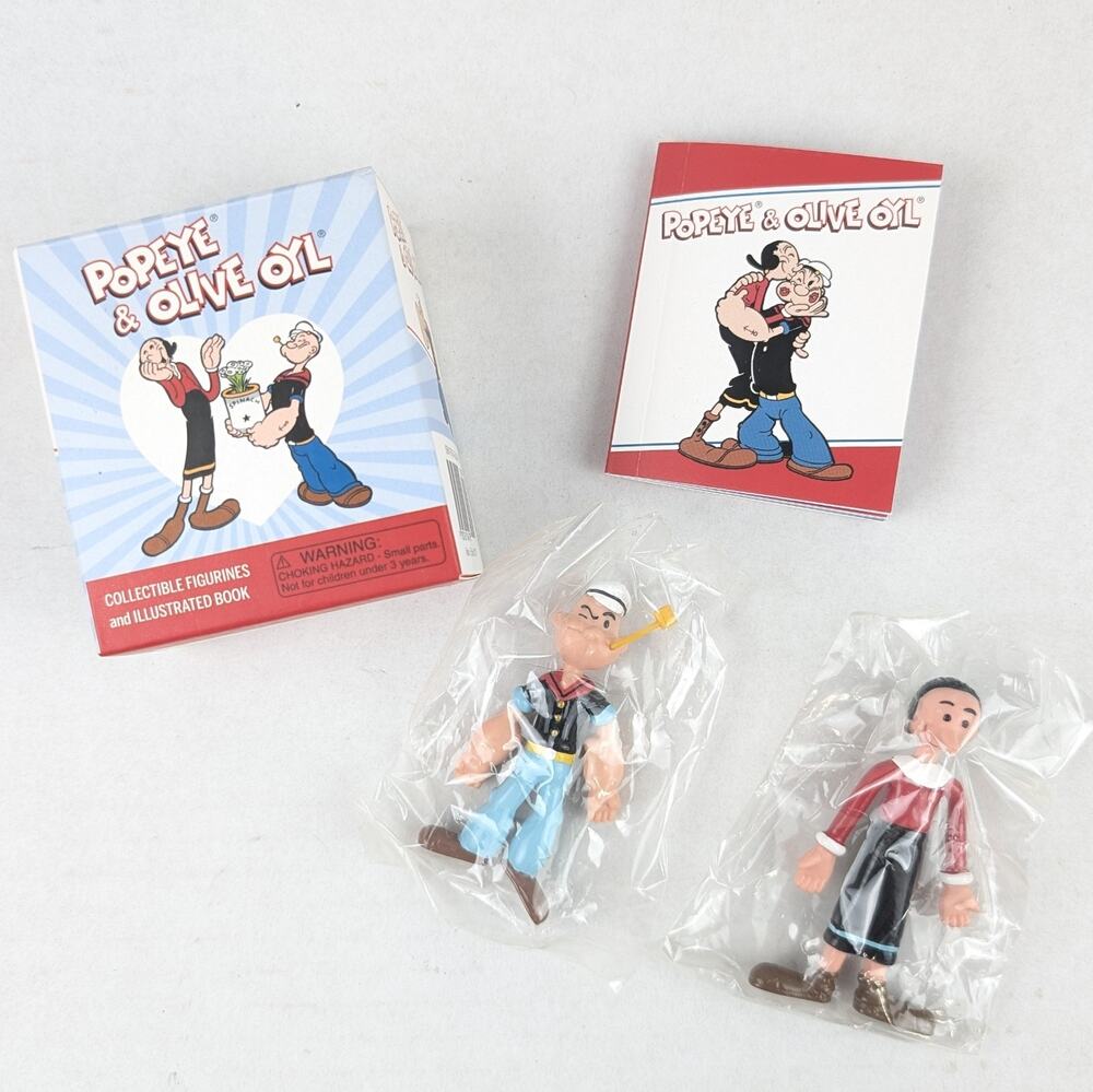 Popeye & Olive Oyl Figurine Set w/ Book 2014 King Features NIB